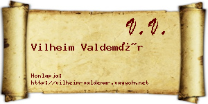 Vilheim Valdemár névjegykártya